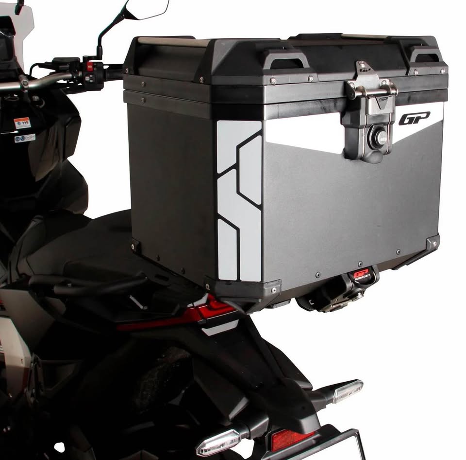 GP Kompozit 75 lt Al&uuml;minyum Motosiklet &Ccedil;antası Gri