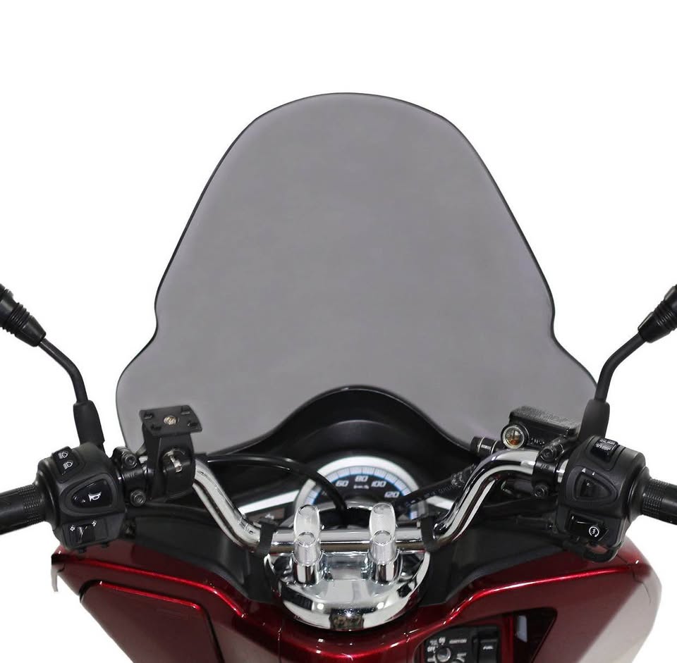 GP Kompozit Honda PCX 125 / 150 2014-2017 Uyumlu &Ouml;n Cam Siyah 65cm