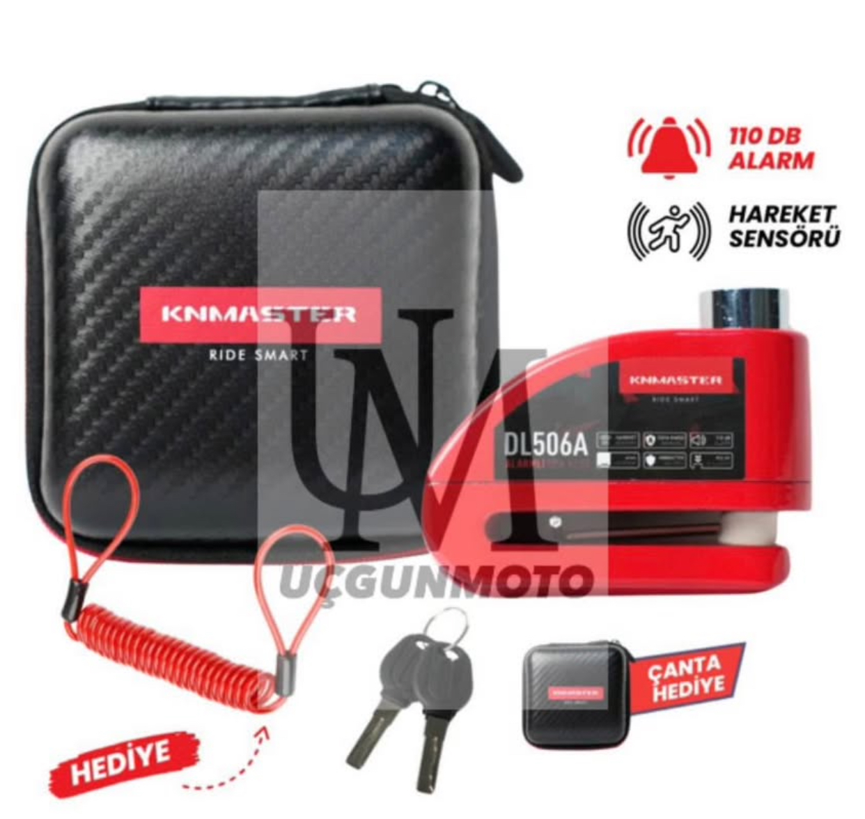 KNMASTER DL-506A ALARMLI &Ccedil;ELİK DİSK KİLİDİ