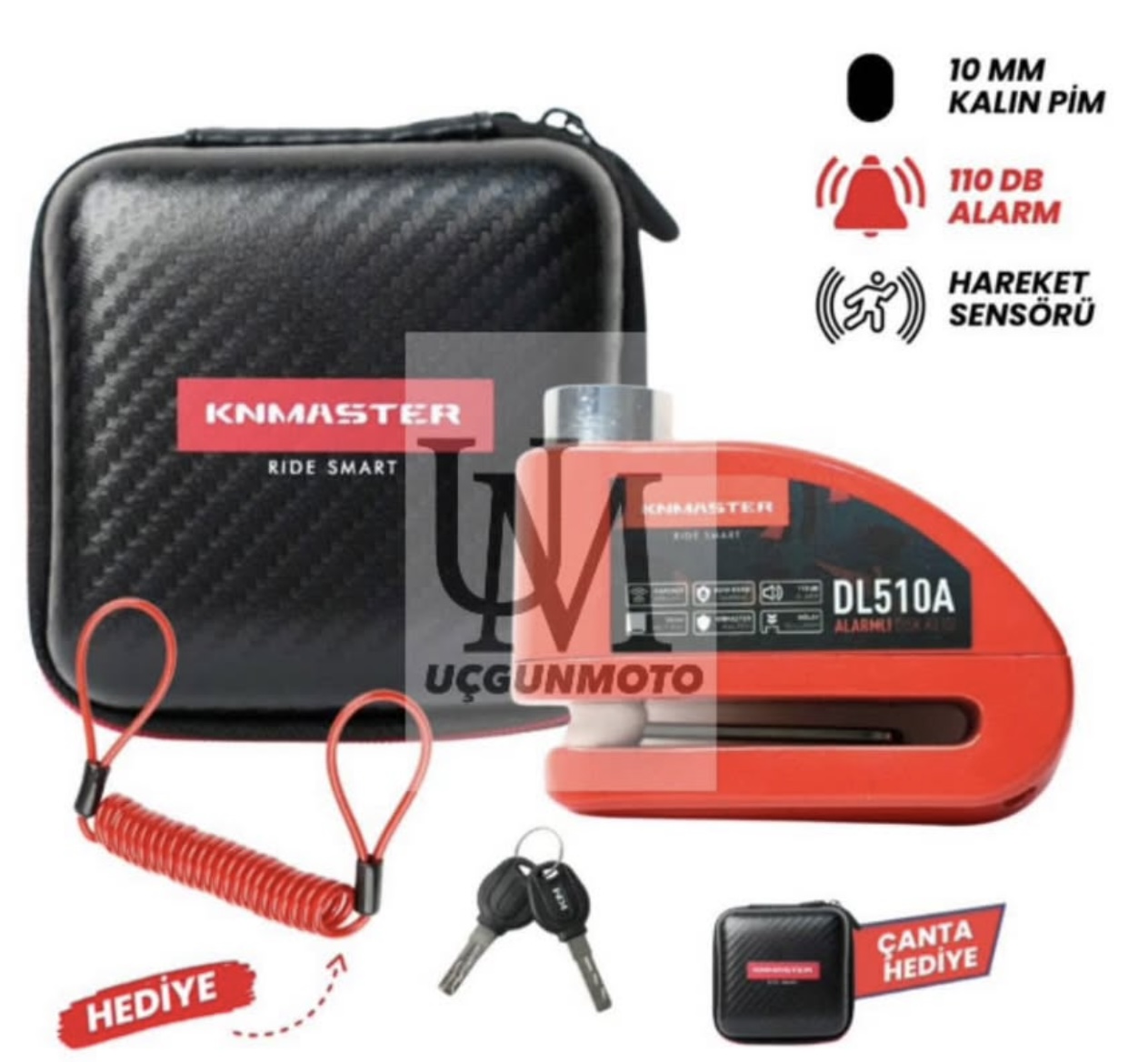 KNMASTER DL-510A ALARMLI &Ccedil;ELİK DİSK KİLİDİ