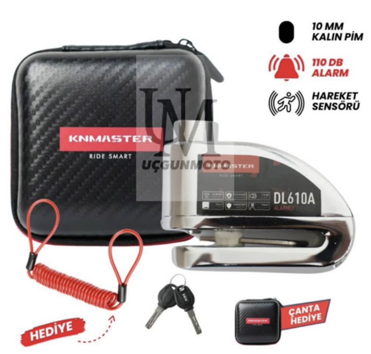 KNMASTER DL-610A ALARMLI &Ccedil;ELİK DİSK KİLİDİ