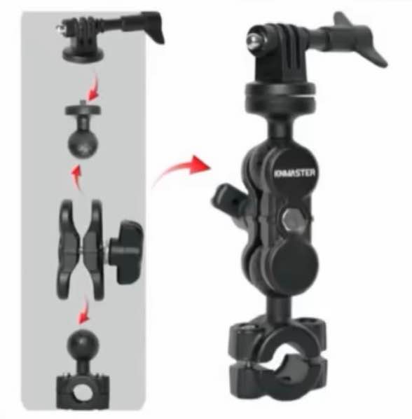 KNMASTER MC-130 AYARLANABİLİR MOTOSİKLET BAĞLANTI KAMERA AYNA DEMİR APARATI