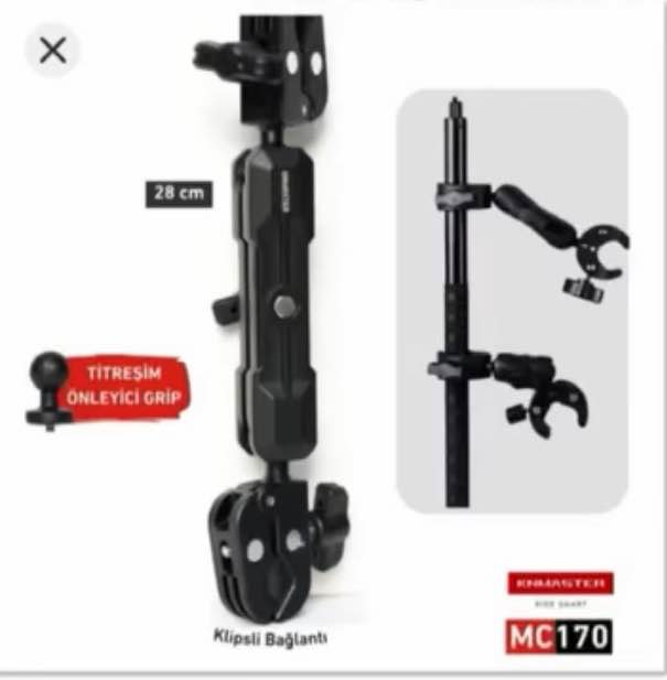 KNMASTER MC-170 AYARLANABİLİR &Ccedil;İFT YENGE&Ccedil; DOUBLE CLAMP KAMERA DESTEK APARATI