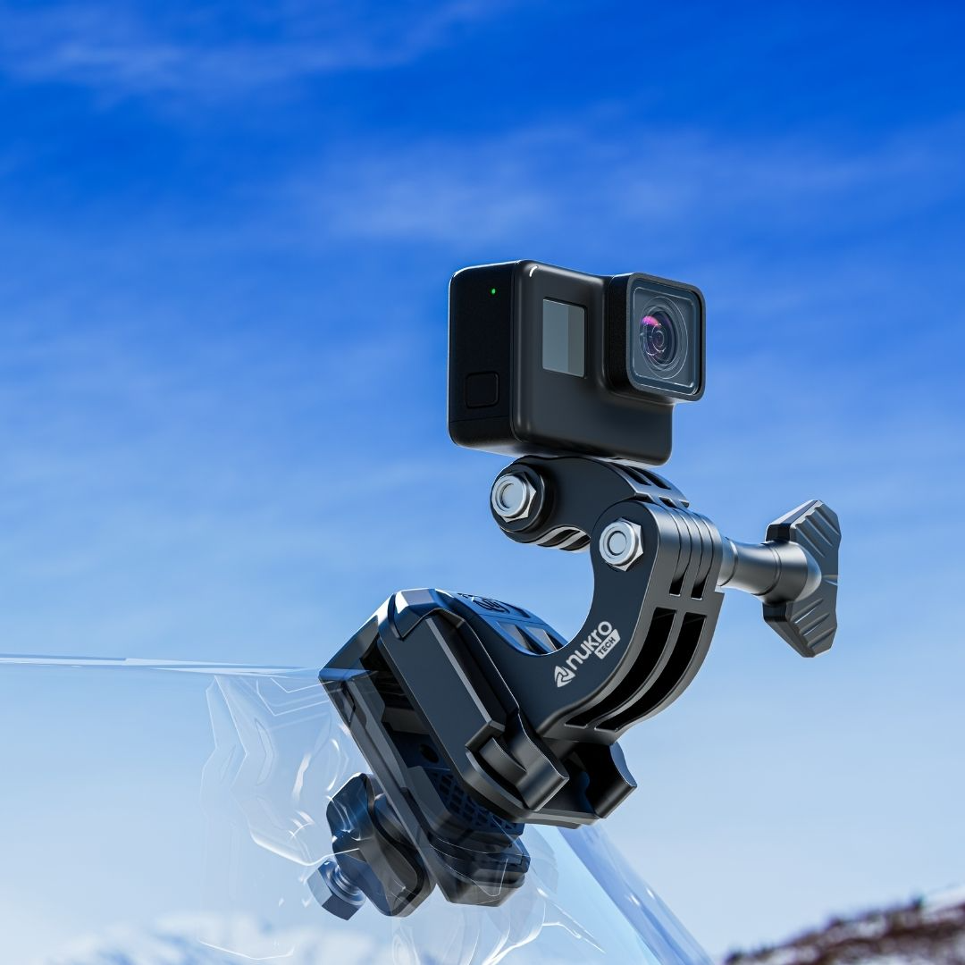 QDM-200 Motosiklet &Ouml;n Camı İ&ccedil;in Aksiyon Kamera Montaj Seti